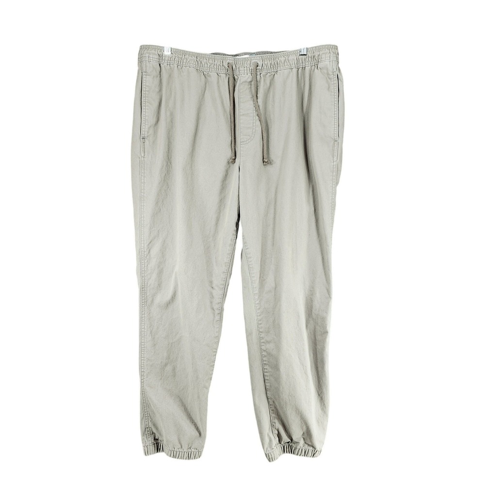 Old Navy Twill Jogger Pant XXL Men Earl Grey Elastic Tie Waist Pocket Loungewear